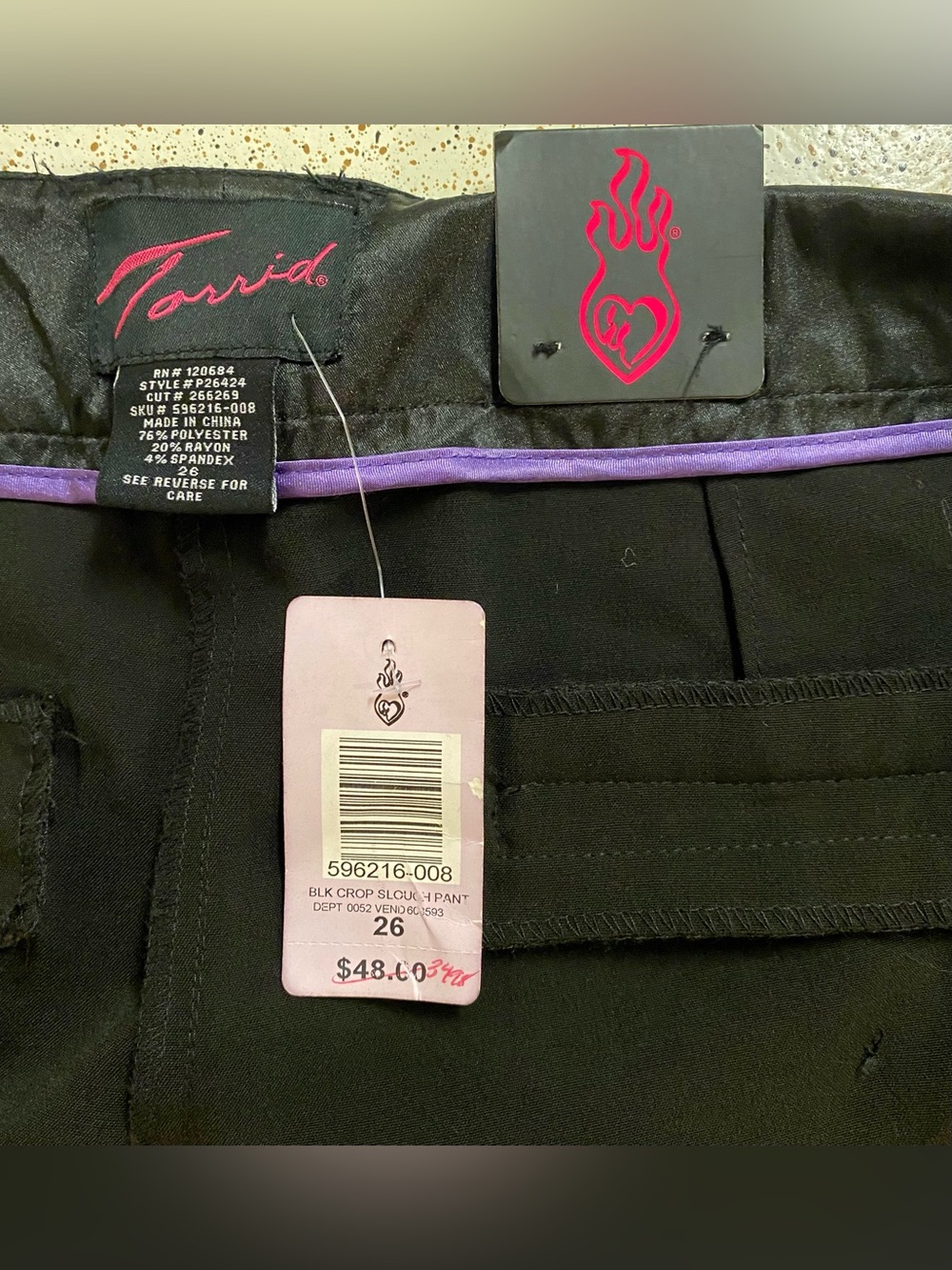 Torrid Vintage Capri Pants with Button Leg Detail - Size 26 - NWT! - Picture 4 of 5